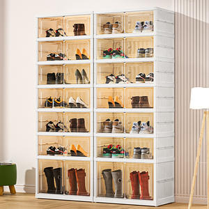 Vente en gros : Présentoir à chaussures empilable, transparent, multi-usages, pliable, amovible, sans installation, au design moderne et épuré, pour baskets - Product Image 4
