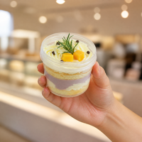 Contenant Rond en Plastique Transparent pour Desserts 16oz avec Couvercle à Vis Hermétique – Gobelet Commercial pour Mousse et Gâteaux à Emporter – Fournisseur d'Emballages Alimentaires