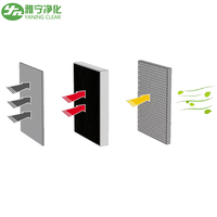 Pabrik YANING harga grosir langsung H13 H14 bingkai aluminium Fiberglass Mini Pleat penyaring Hepa untuk Lab