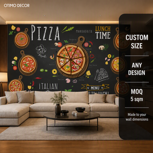 Murale Personalizzato con Menu Pizza su Tela Olio, Carta da Parati su Misura per Ristoranti di Pizza e Trattorie Italiane - Product Image 3