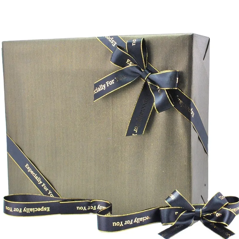 LOGO personalizzato stampa regalo pre-legato con fascia elastica fiocco in raso con bordo dorato