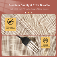 Tissu en cuir PU imprimé pied-de-poule Kemerlin, cuir artificiel à rayures quadrillées pour sacs à main, canapés, matériaux de fabrication de chaussures