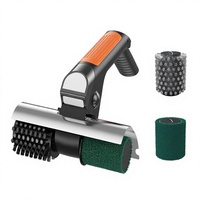 Nettoyeur de barbecue sans fil avec brosses métalliques renforcées, sûres et amovibles, brosse électrique pour grillades, kit 3-en-1