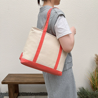 Sac à bandoulière en toile personnalisé sous les bras Sac fourre-tout de loisirs écologique avec fermeture éclair Sacs à main patchwork en coton colorblock pour femmes