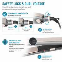 Catokan Rambut Dual Voltage 100-240V Lapisan Keramik Portabel dengan Saklar Pengunci untuk Salon Grosir Pabrik B2B