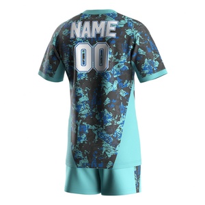 Camiseta de Rugby Sublimada OEM con Cuello Redondo, Diseño Personalizado, Camisetas Deportivas Personalizadas para Hombre y Mujer, Conjunto de Camiseta y Pantalones Cortos Extra Grandes - Product Image 4