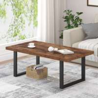 Amérique du Nord 1.2m Chêne Brun Rustique Salon Table Basse Convertible Lumière Luxe Moderne Angle Droit Usine Source