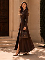 Robe longue de style moderne pour femmes, ornée de perles, en mélange de lyocell, pour les occasions professionnelles et de soirée, robes de carrière