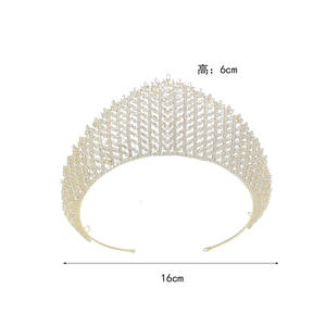 ROMANTIQUE Nouveau Grand <span class=keywords><strong>Diadème</strong></span> Reine Baroque <span class=keywords><strong>Miss</strong></span> Univers Vintage Zircon Couronne Mariage Diadèmes De Mariée - Product Image 5