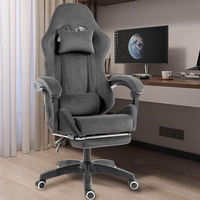 Chaise de jeu de bureau en tissu velours personnalisée de haute qualité avec support de pied chaise de jeu d'ordinateur pour esports gamer
