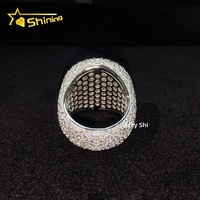 Bague Hip Hop Moissanite pour Homme, Sertie de Pierres en Mosaïque, Monture Inversée, Personnalisée GRA, en Argent Sterling 925, pour Fiançailles et Mariage