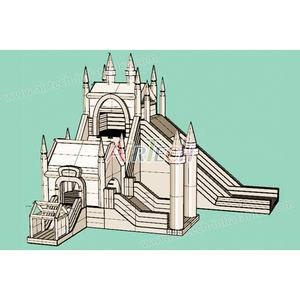 Chất lượng thương mại lớn Inflatable lâu đài sân chơi công viên giải trí lớn lớn nhà bị trả lại với Slide cho sự kiện & bên cho thuê - Product Image 2