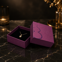 Boîtes à bijoux personnalisées en papier rigide avec insert en velours pour bagues, boucles d'oreilles et colliers, avec finition dorée