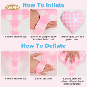 YACHEN rosso giallo rosa blu controllato 18 pollici griglia di alluminio a forma di cuore palloncini per Baby Shower festa di compleanno decorazioni - Product Image 4