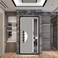 Puerta de Madera Moderna para Interiores, Diseño Celular con Estampado de Panal, Resistente a Insectos, Fácil Instalación, Ventanas Abatibles