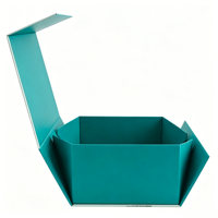 Boîte cadeau pliante turquoise personnalisée, boîte d'emballage en papier rigide pliable à fermeture magnétique, gain de place, pour vêtements, cosmétiques, bijoux