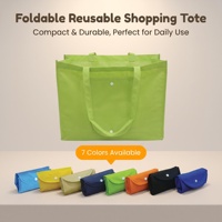 Sac de courses pliable en non-tissé BunnyTote, réutilisable, logo personnalisé pour les supermarchés et les épiceries