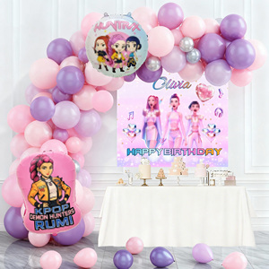 Nouvel ensemble de ballons pour fête d'anniversaire sur le thème de la <span class=keywords><strong>chasse</strong></span> anglaise pour femme : décorations, rideau de pluie, affiche, toile de fond murale. - Product Image 5