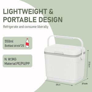 Glacière portable isotherme légère 22L moderne et réutilisable pour la conservation des aliments, des canettes et des médicaments, idéale pour la maison, les barbecues et la pêche - Product Image 4