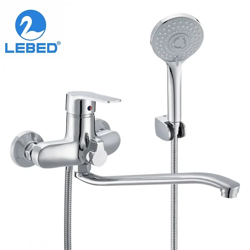 best sale contemporary wall mounted single handle long spout bathtub mixer faucet for bathroom