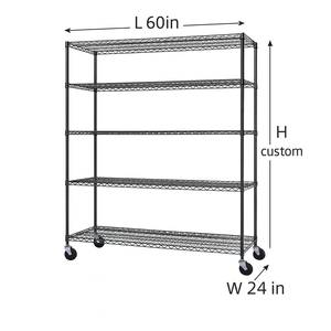 מדף מתכת 5 קומות מתכוונן, עמיד וחזק, עשוי פלדת פחמן, ציפוי אבקה, עמיד בפני קורוזיה, מתאים למחסן - Product Image 6