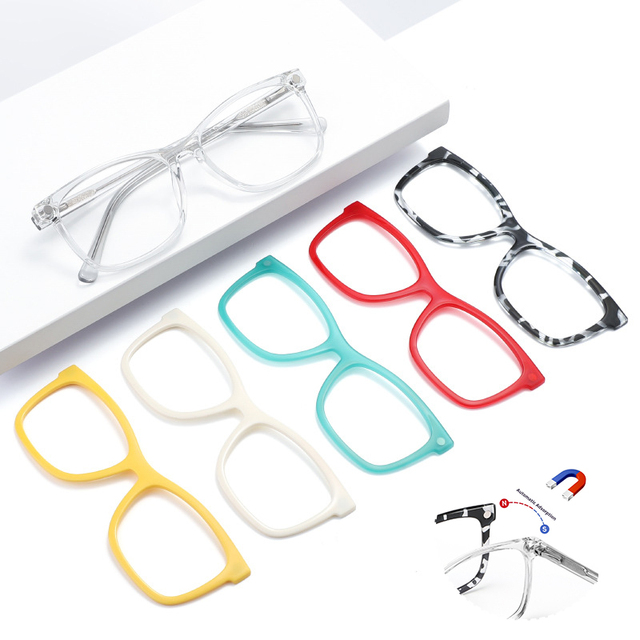High Quality TR90 Magnetic Sun Glasses for Adults Five-in-One Colorful Sunglasses Hot Sale Square Eyewear Frames
