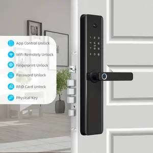 घर सुरक्षा Tuya एप्लिकेशन वाईफाई cerraduras inteligentes स्मार्ट डिजिटल इलेक्ट्रॉनिक फिंगरप्रिंट दरवाज़ा बंद के साथ कैमरा