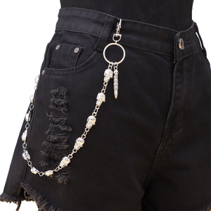 โซ่คาดเอวโลหะรูปหัวกะโหลก โลหะผสมสังกะสี แฟชั่นฮิปฮอปสำหรับทุกเพศ ใช้ได้ทุกวัน - Product Image 6