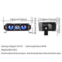 Nouveau phare de travail LED super lumineux à lentille bleue de 5,45 pouces, faisceau haut et bas, pour voiture, SUV, tout-terrain, ATV, UTV, BUS, 9-72V