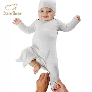 Natural Eco-friendly Children Jumpsuit Organic Cotton Toddler Zip Onesie Crotch Zipper Baby Romper zipper bottom baby onesie