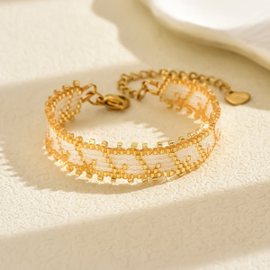 Bracelet en acier inoxydable de luxe, ajustable, style bohème, unisexe, avec perles de verre Miyuki, personnalisable, vente en gros - Product Image 3