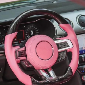 Accesorios Interiores para Automóviles, Volante de Fibra de Carbono para Ford <span class=keywords><strong>Mustang</strong></span> GT <span class=keywords><strong>Shelby</strong></span> <span class=keywords><strong>GT500</strong></span> GT350 2018 2019 <span class=keywords><strong>2020</strong></span> 2021 2022 - Product Image 1