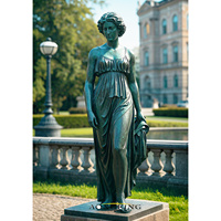 Belle statue de danseuse en métal bronze grandeur nature Sculpture décorative extérieure coulée superbe statue féminine dansante