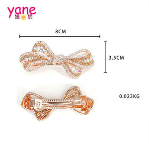 Klip rambut batu kristal Aloi gaya Eropa untuk wanita Fashion klip rambut kupu-kupu grosir klem Rambut logam - Product Image 2