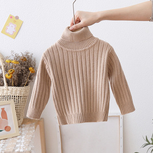 <span class=keywords><strong>Pull</strong></span> à col roulé d'hiver de couleur pure pour enfants personnalisé <span class=keywords><strong>pull</strong></span> en acrylique pour filles chemise tricotée pour garçons - Product Image 3