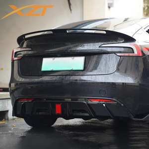 Nouvel ensemble aérodynamique style turbo effet carbone (lame avant, diffuseur arrière, jupes latérales) pour <span class=keywords><strong>Tesla</strong></span> <span class=keywords><strong>Model</strong></span> <span class=keywords><strong>3</strong></span> 2023+ - Product Image 2