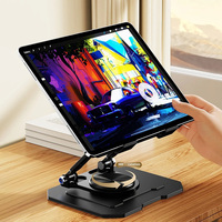 Support de téléphone portable fin en alliage d'aluminium, support rotatif à 360 degrés, réglable et pliable, support réglable en hauteur