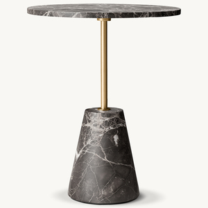 <span class=keywords><strong>Tavolino</strong></span> Rotondo in Marmo Kumusi, Arredamento Minimalista, Base in Metallo, <span class=keywords><strong>Tavolino</strong></span> Basso <span class=keywords><strong>da</strong></span> Camera, <span class=keywords><strong>Tavolino</strong></span> <span class=keywords><strong>da</strong></span> Cocktail in Travertino Naturale - Product Image 5