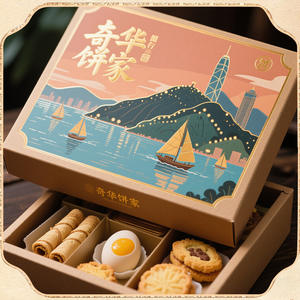 Caja de Regalo Personalizable Ecológica de Alta Gama de Hong Kong Qihua Bakery con Embalaje de Laminación Mate - Product Image 4