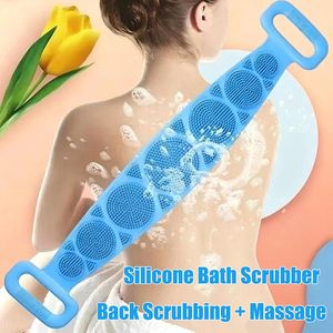 Natural Silicone <b>Scrubbing</b> Tool <b>Scrubbing</b> Towel Strong <b>Back</b> <b>Scrubbing</b> Mud <b>Scrubbing</b> Long Strip Double-sided <b>Back</b> <b>Scrubbing</b> - Product Image 4
