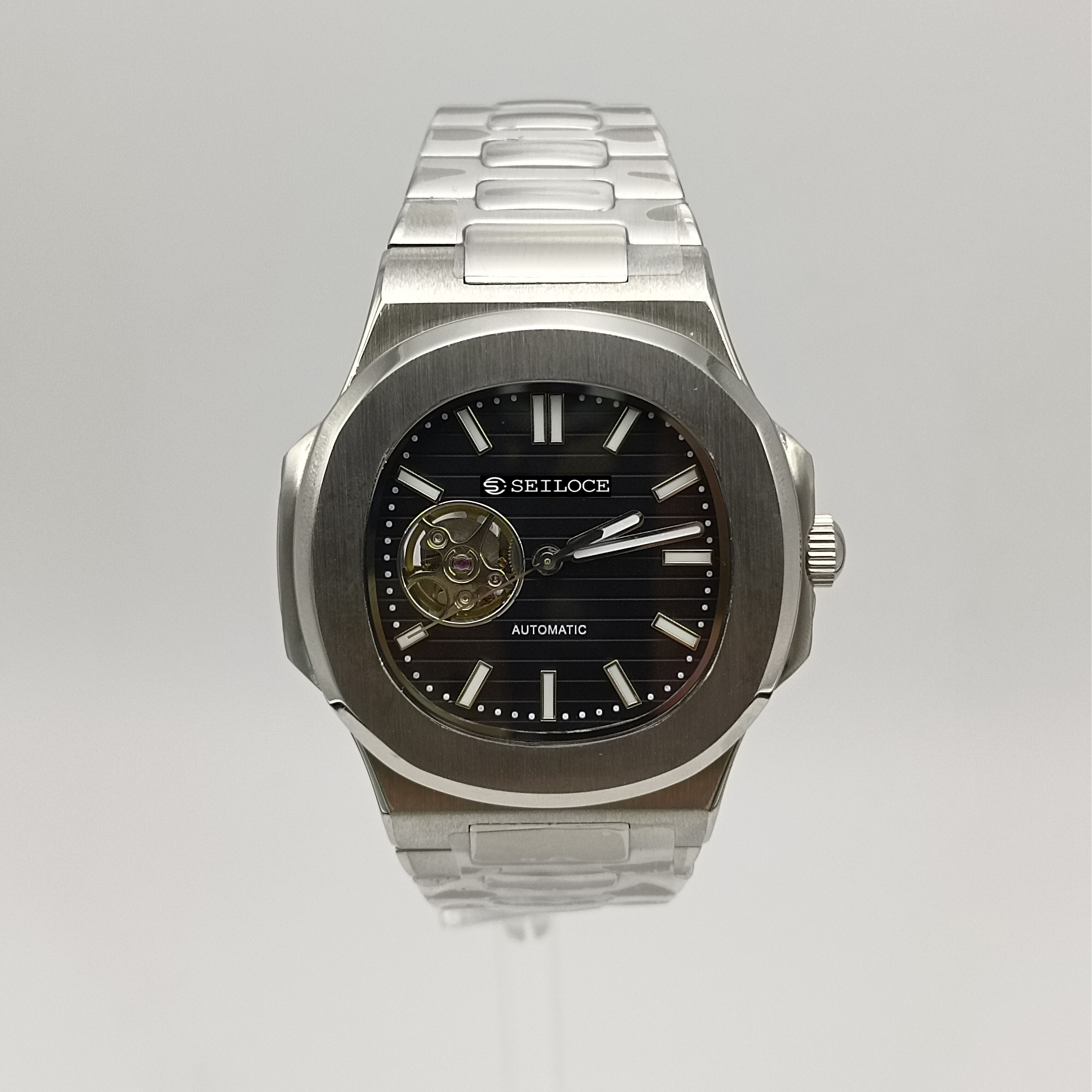 Silver Case+Black Dial