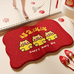 พรมปูพื้นลายการ์ตูนวัว ผ้าแคชเมียร์เทียม ดูดซับน้ำได้ดี พรมห้องน้ำ รูปทรงตามสั่ง ตกแต่งบ้าน - Product Image 3