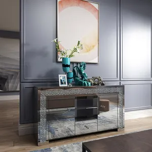 Elegant Home Decor ZH-063 Silver mirrored furniture living room Cabinet With Muti Drawers