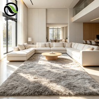 QIANQIAO Tapis shaggy haute densité pour projets d'appartements et de villas, avec support personnalisé, tapis en polyester extra épais, ODM