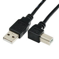 Cable de Extensión USB 2.0 Tipo AM a BM, con Revestimiento de Aluminio y Trenzado, para Transferencia de Datos de Alta Velocidad, Impresión y Conexión en Ángulo Recto