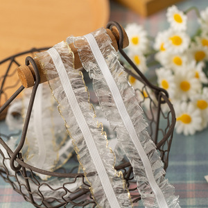 Venta directa de fábrica 1,5/2,5 CM borde dorado borde plateado pez brillante seda madera DIY <span class=keywords><strong>muñeca</strong></span> de juguete banda decorativa elástica - Product Image 4