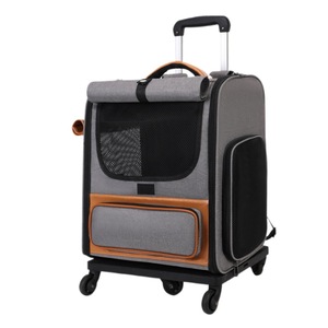 Tas Ransel Hewan Peliharaan Modis Bernapas Dapat Dilipat Kapasitas Besar Untuk Dua Kucing Portabel Perjalanan Poliester Oxford 15kg Penutup Ritsleting Love Home - Product Image 5