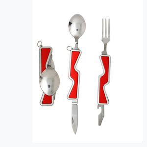 Coltello Tascabile <span class=keywords><strong>4</strong></span> in 1 in Acciaio Inox con Cucchiaio Combinato, Coltello Multifunzionale da Campeggio per Feste e Ristoranti - Product Image 3