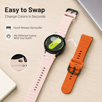 Bracelets de montre intelligents pour Samsung Galaxy Watch 4 5 6 7, bracelet en silicone ondulé à libération rapide avec détail de couture, bracelet de remplacement sportif