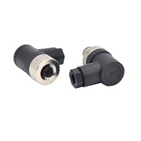 Connecteur ZL M12 mâle coudé en plastique étanche avec contacts en laiton plaqué or pour usage automobile - 3/4/5/8 broches
